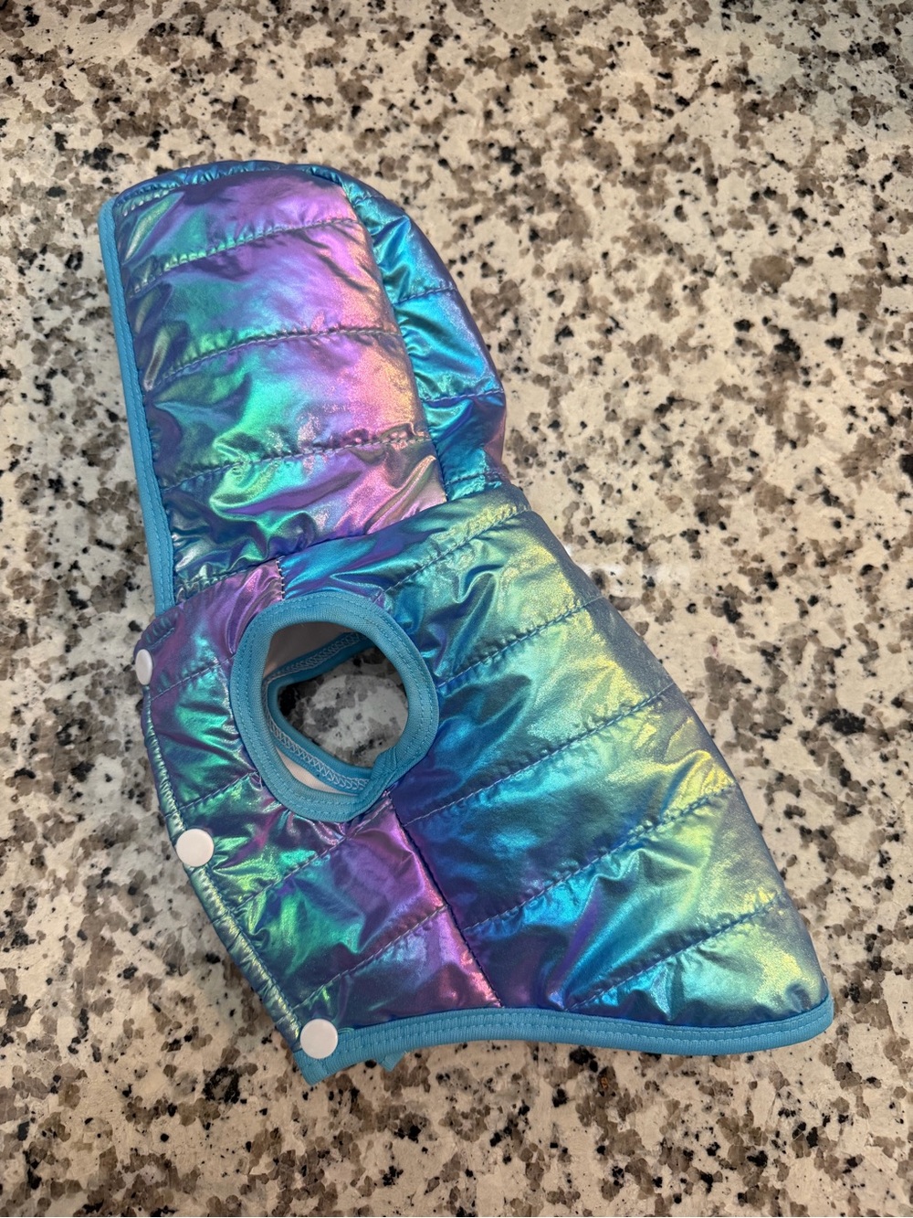 Iridescent Blue-Purple Pet Puffer Vest Harness - Unbranded